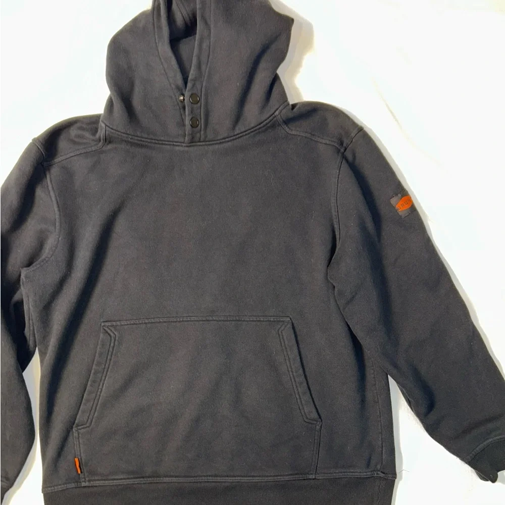 BRUNT Workwear Hoodie XL Black Heavyweight Snap Neck Pullover Sweatshirt - Picture 1 of 6